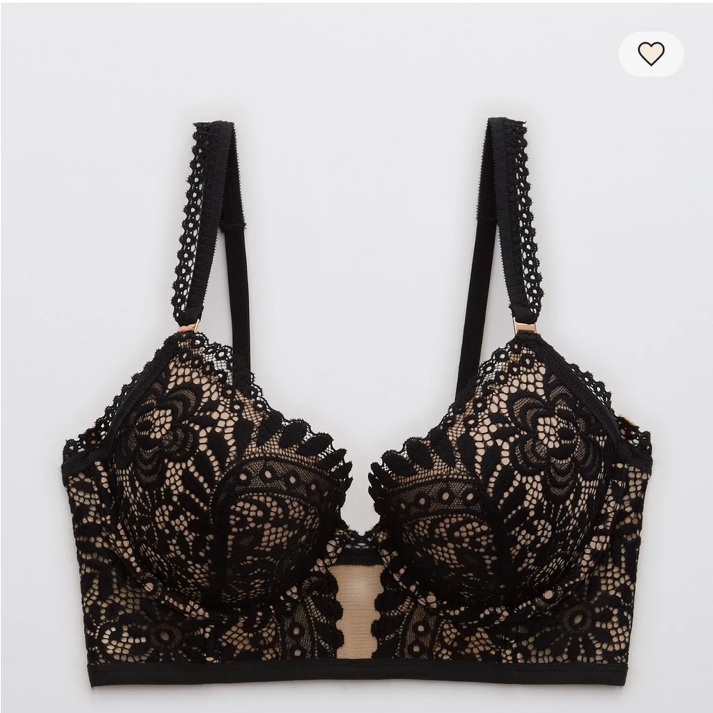 NWOT Aerie Real Power Far Out Plunge Lace Bra | 34B